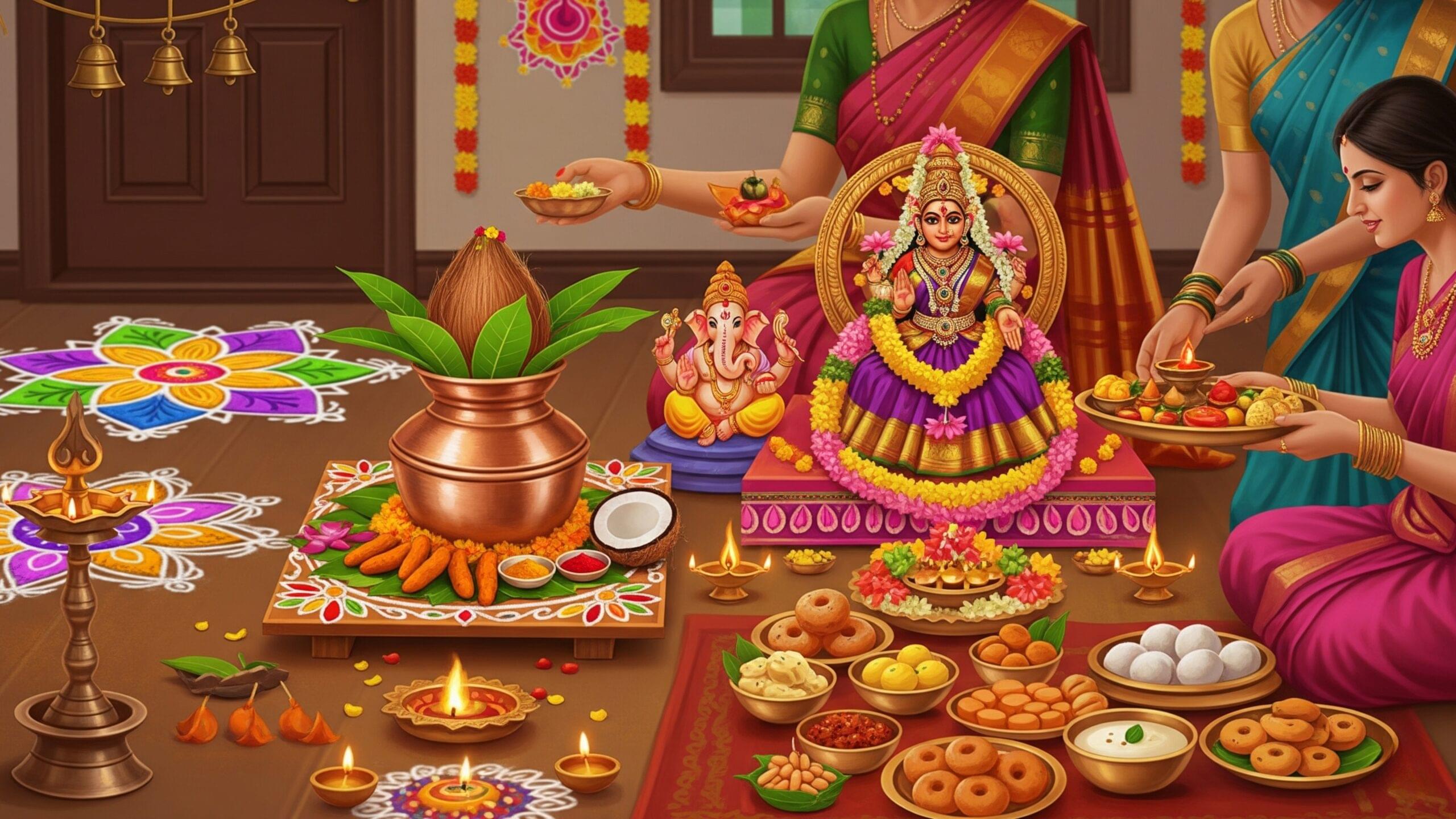 Varalaxmi Vratha Katha – Divine Story of Prosperity and Blessings in Telugu